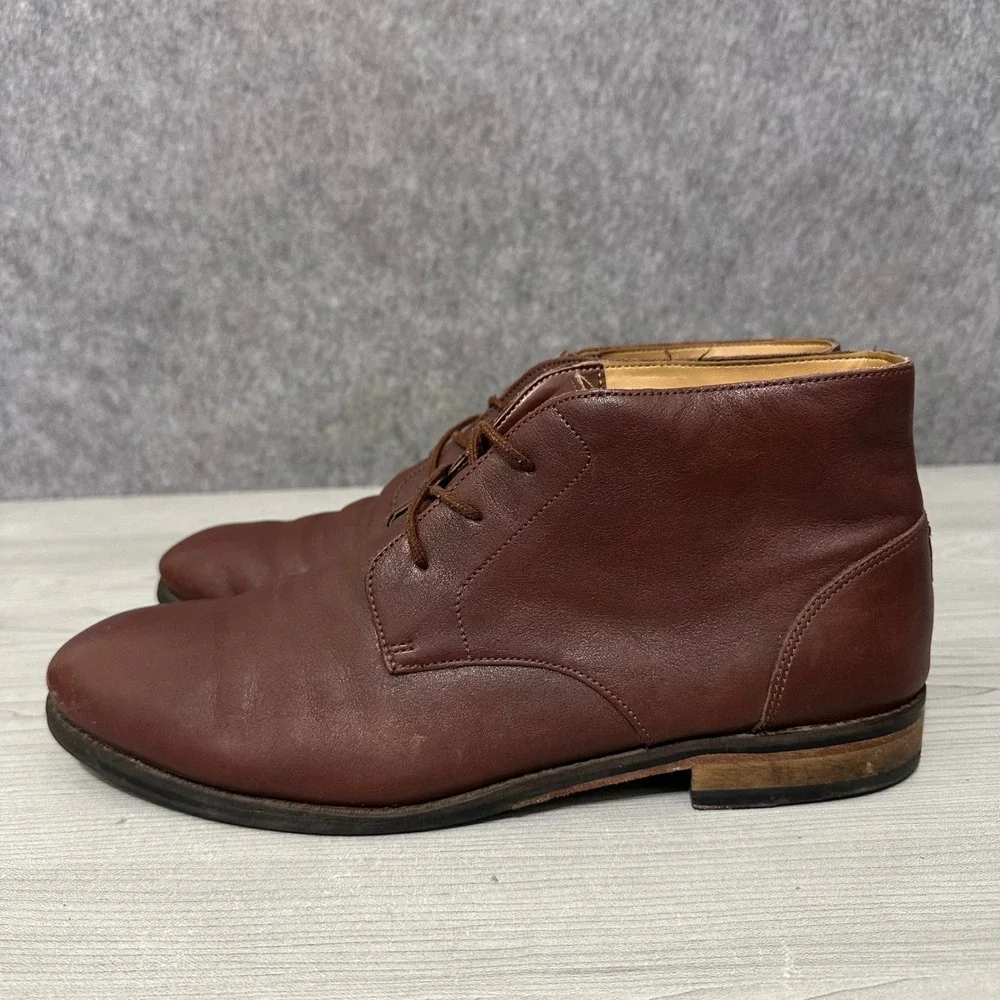 Clarks Flow Top Chukka Boots Mens 10.5 Brown Leather Lace Up‎ Casual Ankle Boots